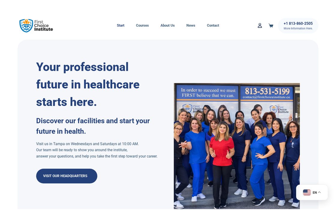 Sitio web desarrollado para First Choice Institute