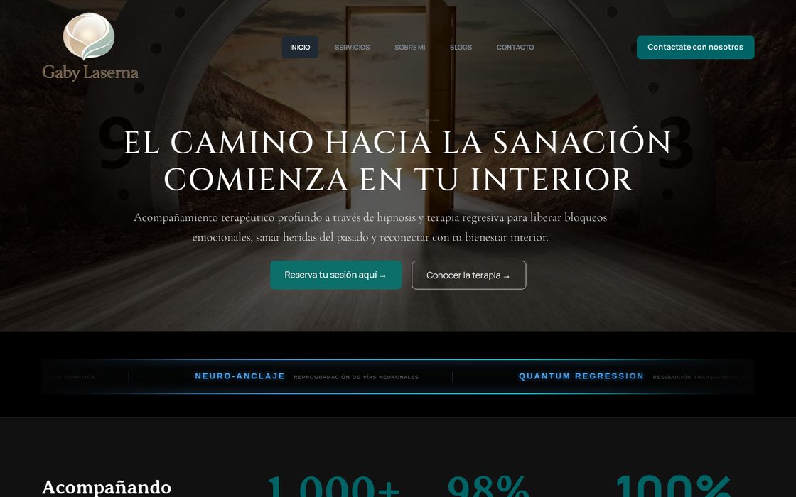 Sitio web desarrollado para Gaby Laserna