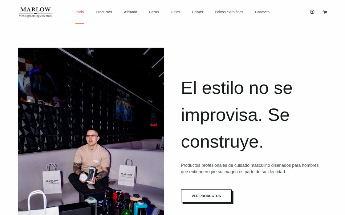 Sitio web desarrollado para Marlow Mens USA